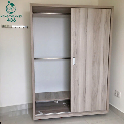 Tủ Áo Xám 2 Cánh Cửa Lùa 1M4x2M Cũ 3 tu quan ao cu 8