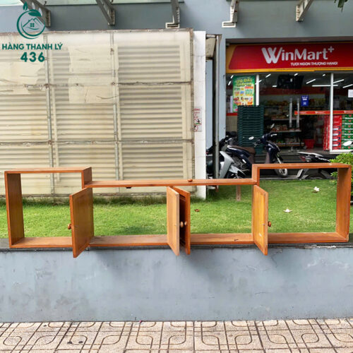 Bộ kệ gỗ treo phòng khách cũ đẹp 5 ke tivi cu 17