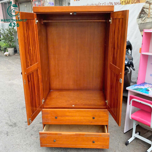 Tủ Áo Gỗ Tự Nhiên 90CMx1M75 2 Cánh Cũ 3 tu quan ao cu 10
