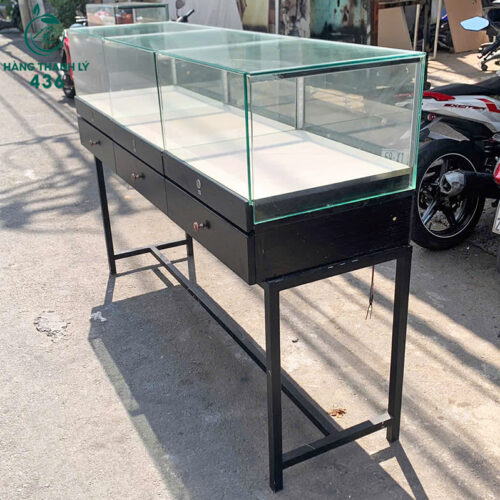 Tủ Trưng Bày Mặt Kính Trong Suốt Đẹp Cũ Giá Rẻ 5 TU TRUNG BAY CU 9