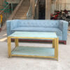 Bộ Sofa Vải Nhung Xanh Đẹp 1M83 Cũ Giá Rẻ 1 ban ghe sofa cu 16