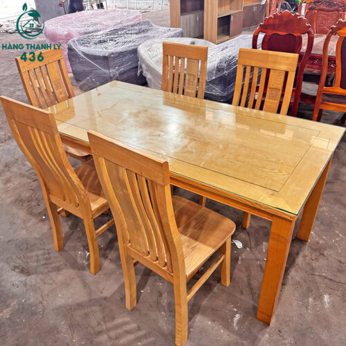 Bộ Bàn Ăn Gỗ Sồi 5 Ghế Hiện Đại Mới 99% 5 bo ban an thanh ly 4