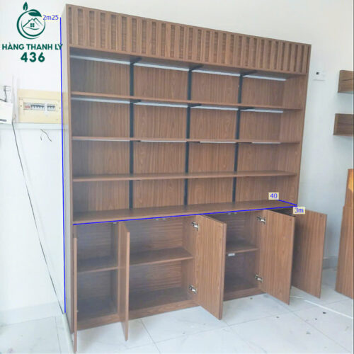 Tủ Kệ Trưng Bày MDF Lõi Xanh 3Mx2M25 Cũ 3 ke trung bay cu 2