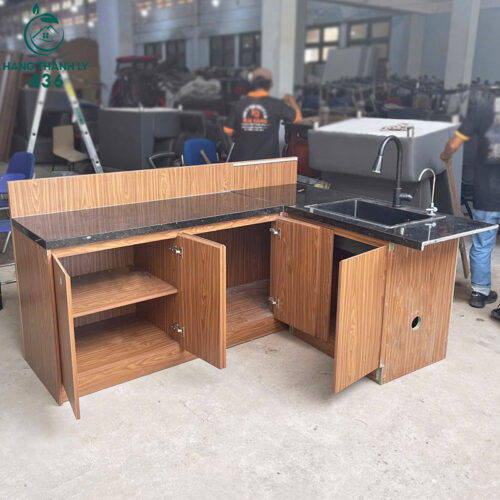 Quầy Pha Chế Góc L Cũ Mặt Đá Đen Cao Cấp 4 quay cu 17