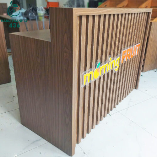 Quầy Thu Ngân Gỗ MDF 1M4x1M Bền Đẹp Cũ 3 quay cu 20