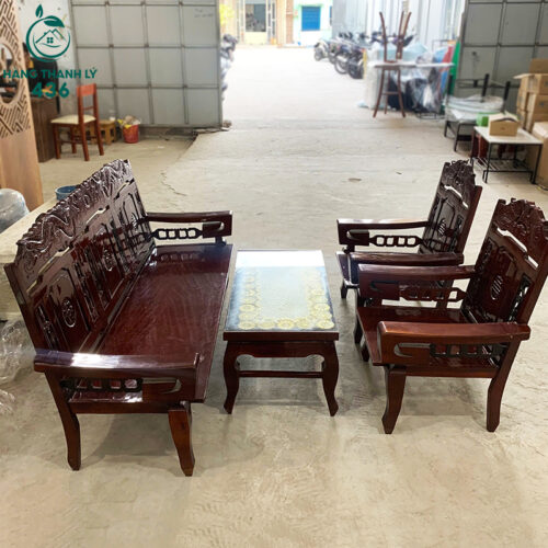 Bộ Salon Gỗ Tự Nhiên Cũ Phong Cách Truyền Thống 4 salon go cu 1