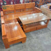 Thanh Lý Bộ Salon Góc L Gỗ Sồi Cao Cấp Mới 99% 1 sofa thanh ly 1