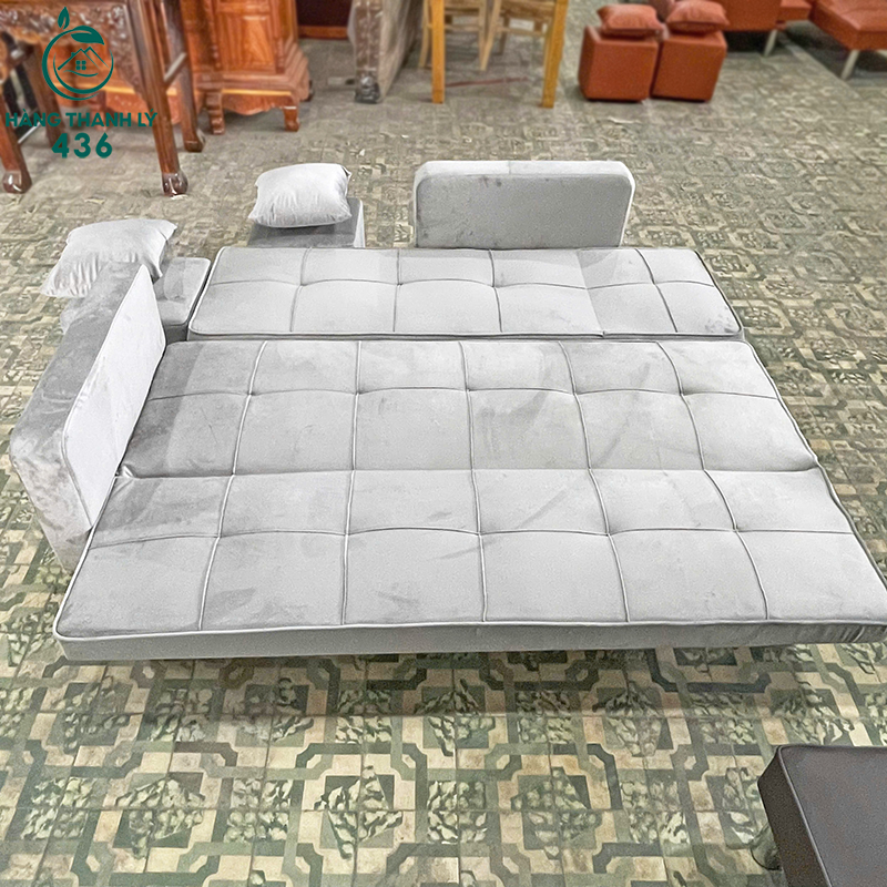 sofa-thanh-ly-21 Thanh Lý Sofa Bed Bọc Nhung Mới 99% (Nhiều Màu)