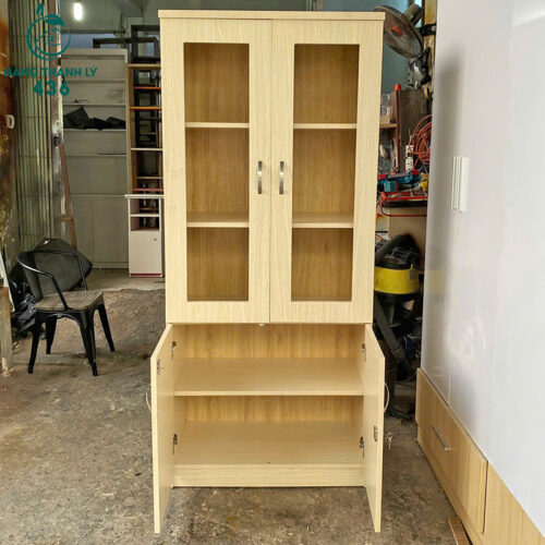 Thanh Lý Tủ Hồ Sơ Gỗ 1M8 2 Cửa Kính Mới 99% (Nhiều Màu) 4 tu ho so thanh ly 2