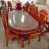 Thanh Lý Bộ Bàn Ăn Oval Gỗ Tự Nhiên Mới 99% 1 bo ban an thanh ly 3