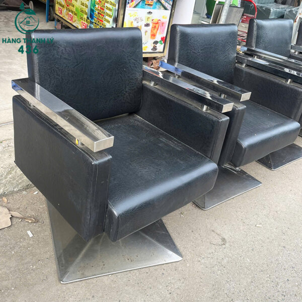 Ghế Cắt Tóc Cũ Chân Trụ Bọc Da Đẹp
