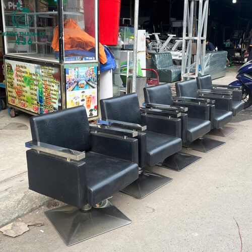 Ghế Cắt Tóc Cũ Chân Trụ Bọc Da Đẹp