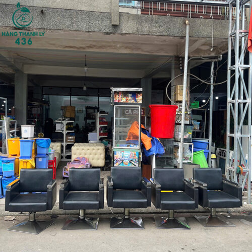 Ghế Cắt Tóc Cũ Chân Trụ Bọc Da Đẹp
