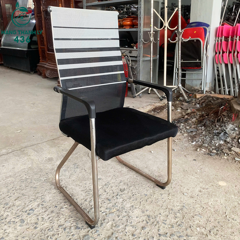 Ghế Chân Quỳ Lưng Lưới Cũ Màu Đen Giá Rẻ ghe-van-phong-cu-52 Ghế Chân Quỳ Lưng Lưới Cũ Màu Đen Giá Rẻ