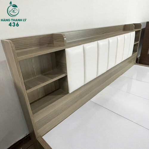 Giường Gỗ 2M Màu Xám Tích Hợp Ngăn Mới 99% 5 giuong thanh ly 11