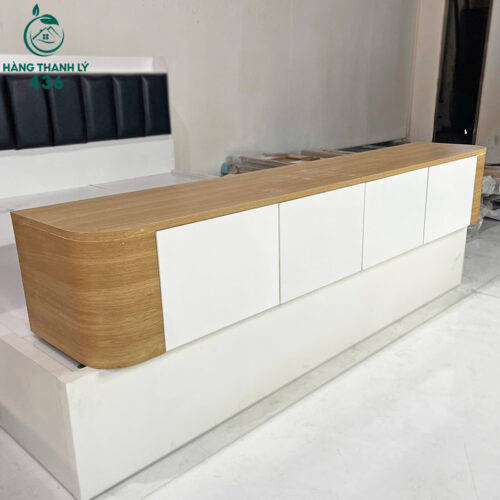 Kệ Tivi Treo Tường Màu Gỗ Trắng Nhẹ Nhàng Mới 99% 3 ke tivi thanh ly 12