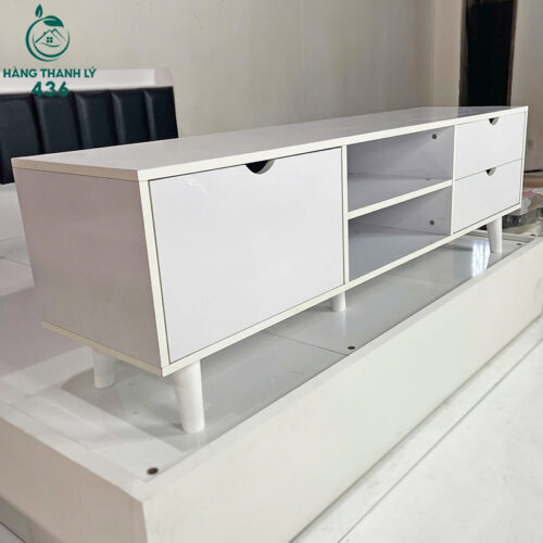 Thanh Lý Kệ Tivi Để Sàn 1M6 Màu Trắng Mới 99% 3 ke tivi thanh ly 2