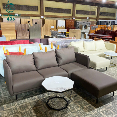 thanh ly sofa boc da mau nau sang trong moi 99 3