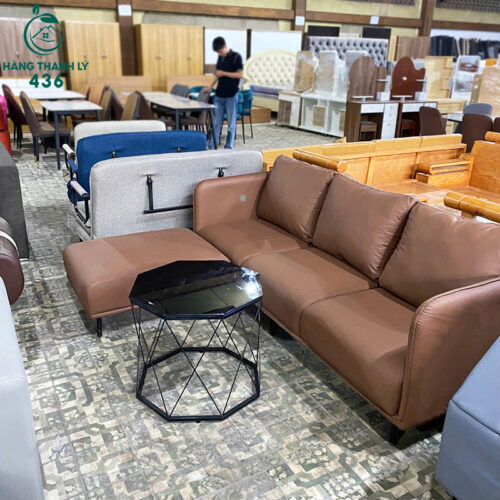 thanh ly sofa boc da mau nau sang trong moi 99 7