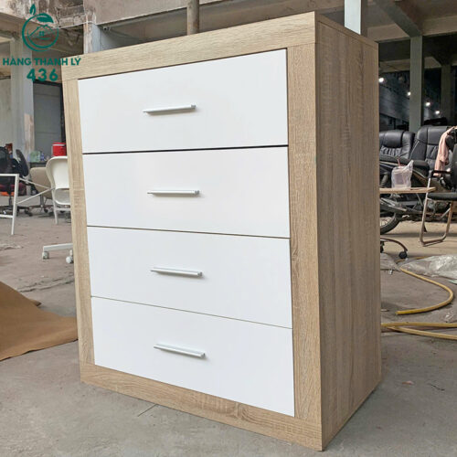 Tủ Gỗ 4 Ngăn 80CMx1M Cũ Cánh Trắng Đẹp 3 tu cu 7