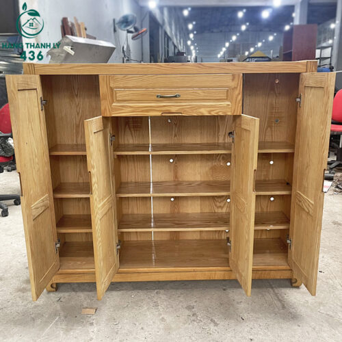 Tủ Giày Dép Cũ Gỗ Tự Nhiên 1M37x1M2 Giá Tốt 4 tu giay cu 11