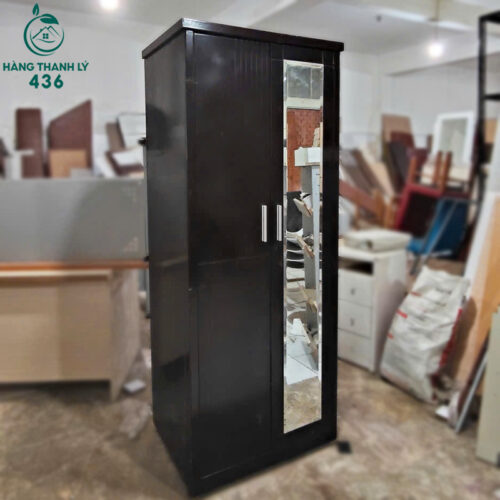 Tủ Quần Áo Cũ 2 Cánh Màu Đen Có Gương 3 tu quan ao cu 21