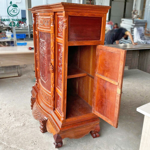 Tủ Thờ Gỗ Tự Nhiên 1M4 Cũ Chạm Khắc Tinh Tế 4 tu tho cu 2