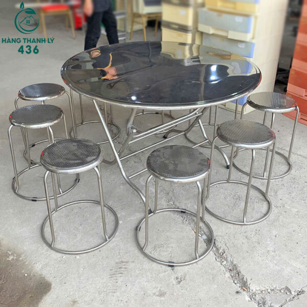 ban ghe inox cu 7