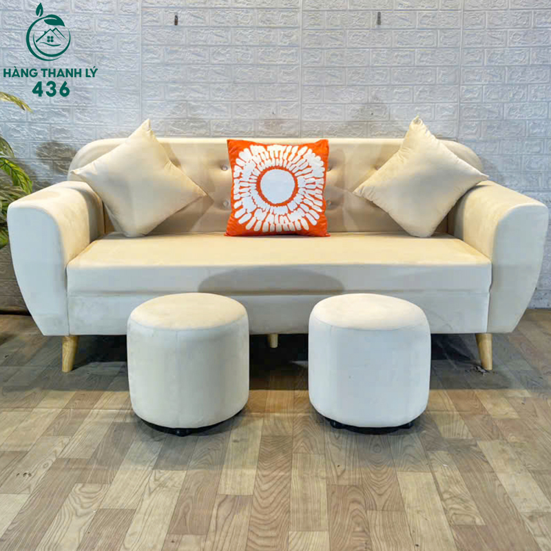 Bộ Sofa Bọc Nhung Màu Xám Hiện Đại Mới 99% (Nhiều Mẫu) 13 ban ghe sofa thanh ly 6 1