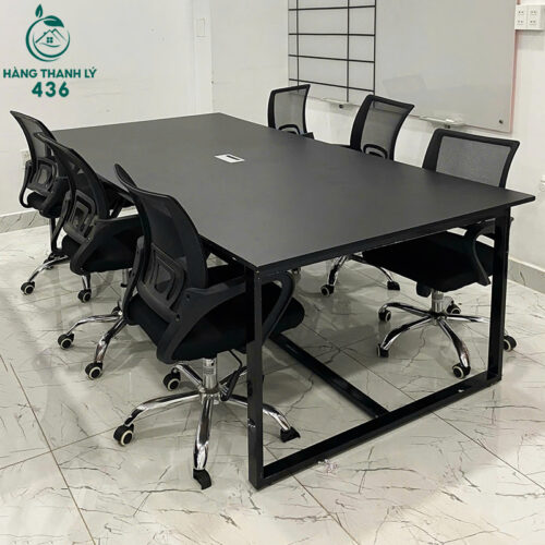 Bàn Họp 2M4x1M2 Cũ Màu Đen Khung Sắt 4 ban hop cu 26