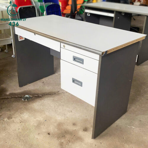 Bàn Gỗ Cũ 1m2 Có Hộc Kéo Màu Xám Trắng 3 ban lam viec cu 201