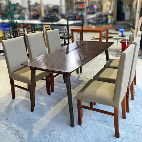 Bộ Bàn Ăn Cũ 6 Ghế Bọc Da Xịn Giá Rẻ (Nhiều Mẫu) 4 bo ban an cu 18