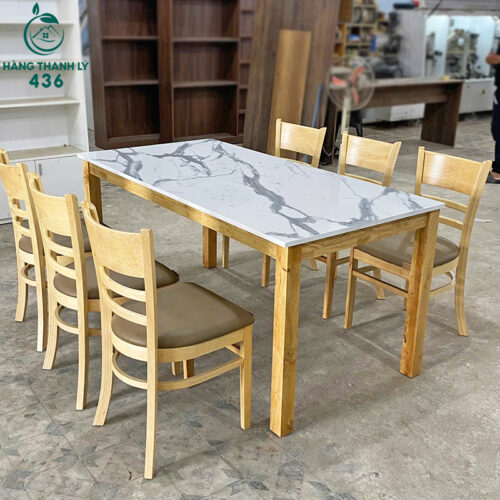 Bộ Bàn Ăn 6 Ghế Cabin Hiện Đại Mới 99% (Nhiều Màu) 4 bo ban an thanh ly 4