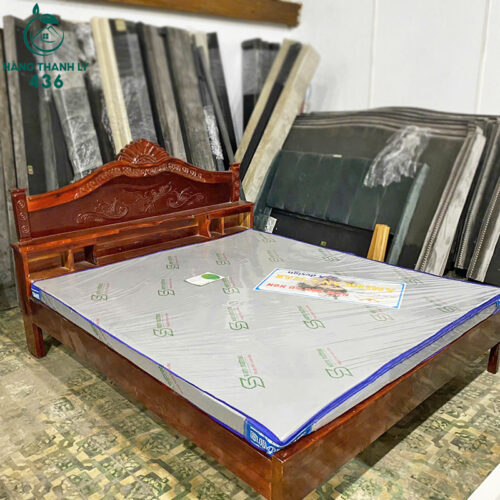 Thanh Lý Giường Gỗ 1M6x2M Chạm Hoa Văn Tinh Xảo Mới 99% 7 giuong go 1m6x2m cu cham hoa van tinh xao 7