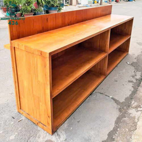 Quầy Gỗ Thông 2M4 Có Kệ Trưng Bày Trước Cũ 4 quay cu 42