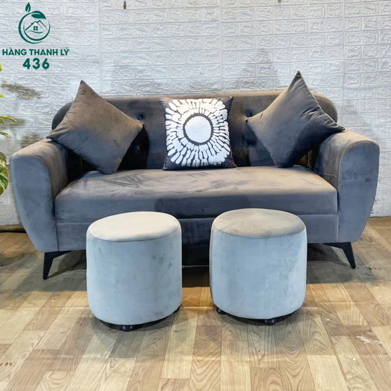 Bộ Sofa Bọc Nhung Màu Xám Hiện Đại Mới 99% (Nhiều Mẫu) sofa-thanh-ly Bộ Sofa Bọc Nhung Màu Xám Hiện Đại Mới 99% (Nhiều Mẫu)