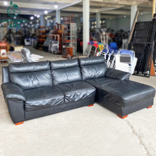 Ghế Sofa Da Góc L Màu Đen Chắc Chắn Giá Rẻ 4 soffa cu 1