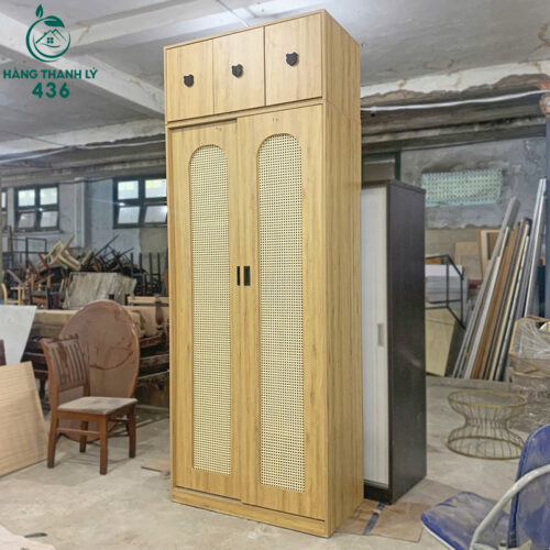 Tủ Áo Gỗ Cũ Kịch Trần Cửa Lùa Đẹp Gọn, Giá Rẻ 4 tu ao cu 15