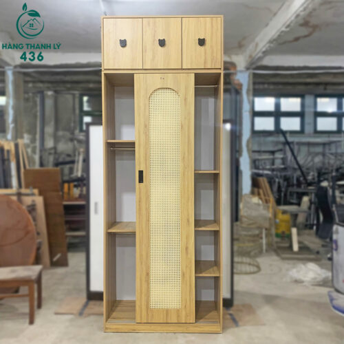 Tủ Áo Gỗ Cũ Kịch Trần Cửa Lùa Đẹp Gọn, Giá Rẻ 3 tu ao cu 16
