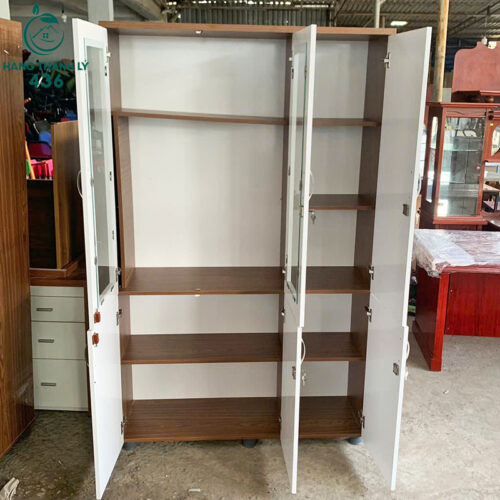 Tủ Hồ Sơ Gỗ 1M2x2M Cánh Kính Cũ Giá Rẻ 3 tu ho so cu 71