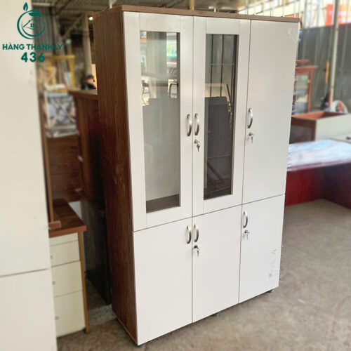 Tủ Hồ Sơ Gỗ 1M2x2M Cánh Kính Cũ Giá Rẻ 4 tu ho so cu 73