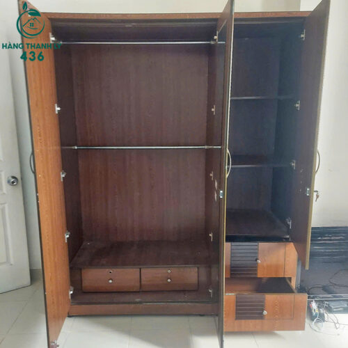 Tủ Áo Gỗ Cũ 3 Cánh Thiết Kế Ô Sọc Đẹp 3 tu quan ao cu 50