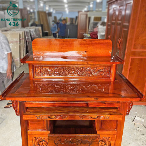 Bàn Thờ Gia Tiên 2 Tầng Chạm Rồng 1M27x55CM Mới 99% 4 KE TU THO THANH LY 2