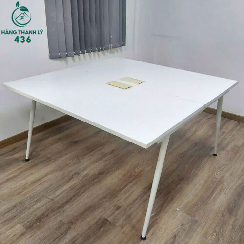 Bàn Họp Chân Sắt Cũ 1M4x2M8 Màu Trắng Hiện Đại 4 ban lam viec cu 260