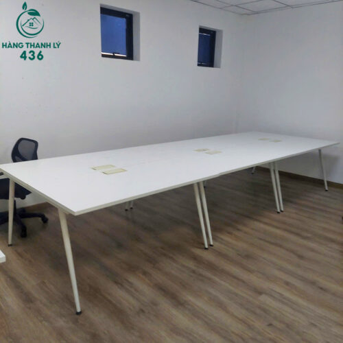 Bàn Họp Chân Sắt Cũ 1M4x2M8 Màu Trắng Hiện Đại 5 ban lam viec cu 261