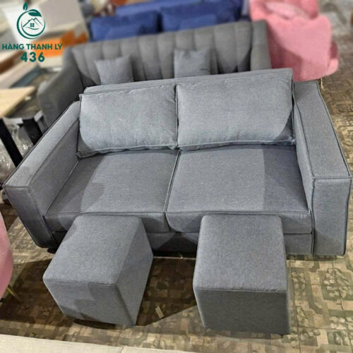 Thanh Lý Bộ Ghế Sofa Văng Bọc Vải Giá Tốt Mới 99% (Nhiều Màu) 4 bo sofa vang xam thanh ly 1