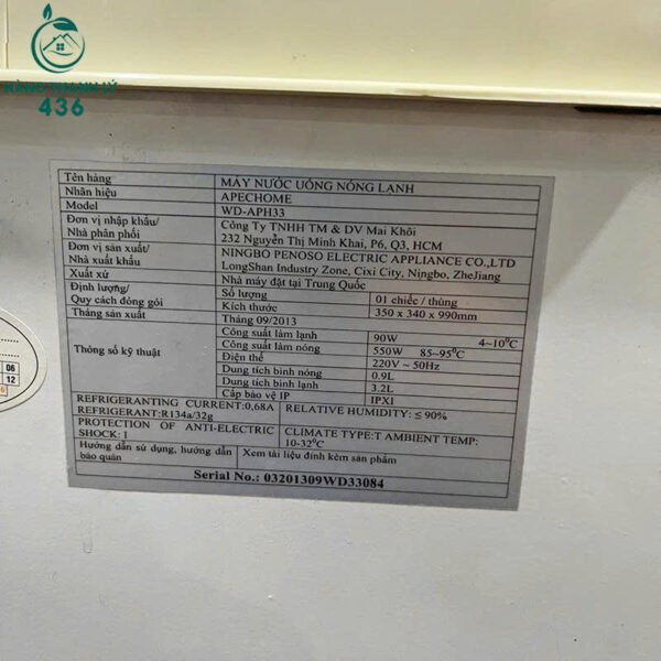 cay nuoc nong lanh cu apec home