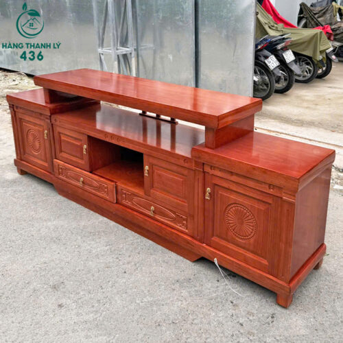 Kệ Tủ Tivi 2 Tầng Gỗ Tự Nhiên 1M6 Mới 99% Giá Tốt 3 ke tivi thanh ly 25