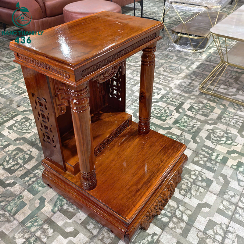 Thanh Lý Bàn Thờ Ông Địa Vân Gỗ Nâu 50CM Mới 99% (Nhiều Mẫu) 4 kt50x50x70 sl1 gia1400k 1 copy