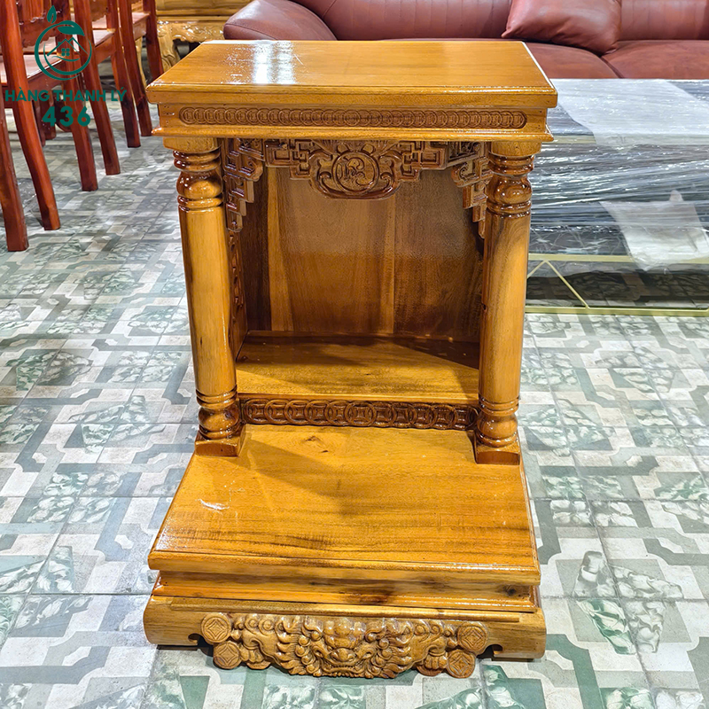 Thanh Lý Bàn Thờ Ông Địa Vân Gỗ Nâu 50CM Mới 99% (Nhiều Mẫu) 7 kt50x50x70 sl1 gia1400k 4 copy